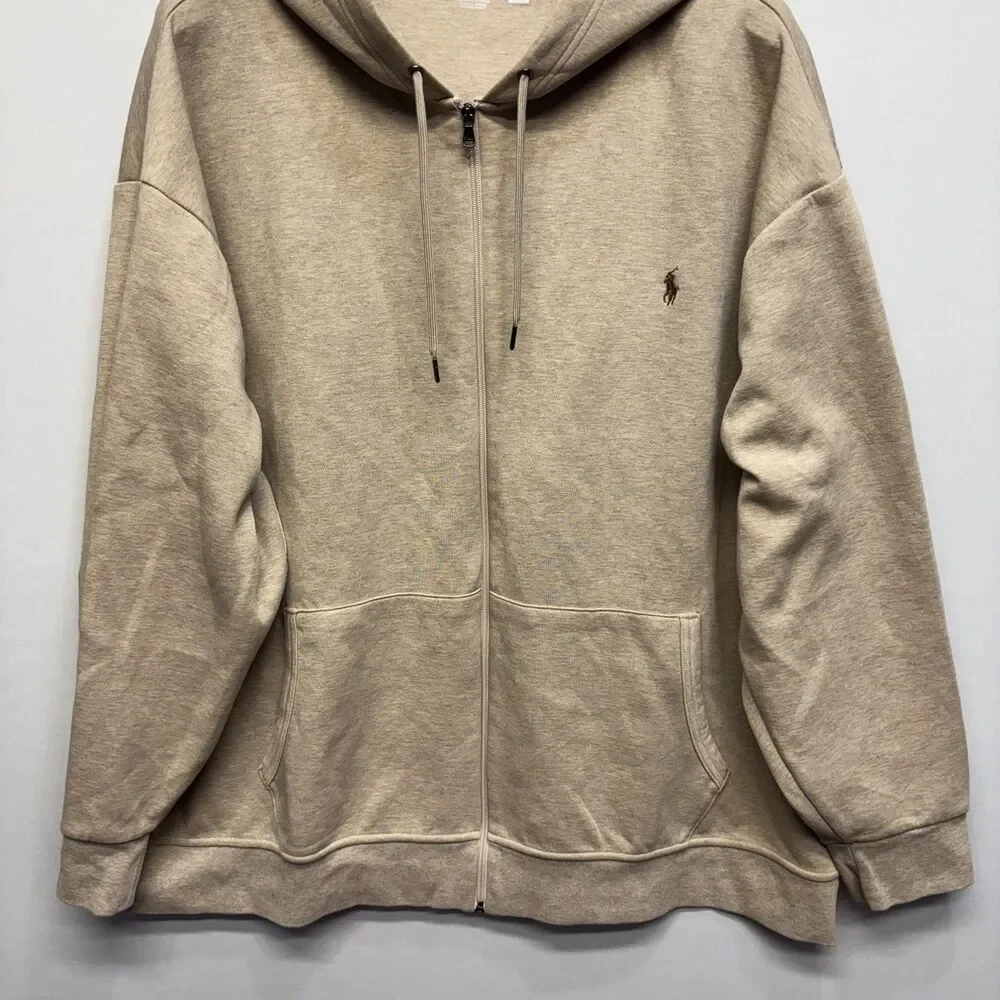 Polo Ralph Lauren Men Full Zip Hoodie Size 5XB 5X Big Beige D118 -3